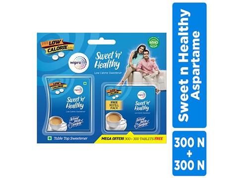 Wipro Low-Calorie Aspartame-Based Sweetener| Safe, 300 pcs