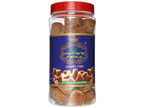 Farmers Family Premium Natural Jaggery/Bella Cubes, 500 g
