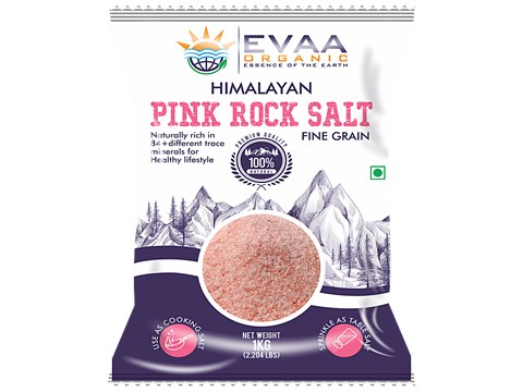 EVAA ORGANIC Himalayan Pink Rock Salt, 1 kg