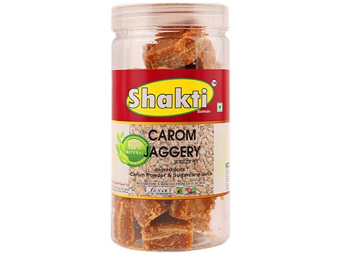 Shakti Carom Jaggery - Natural & Pure, Improves Digestion, 500 g