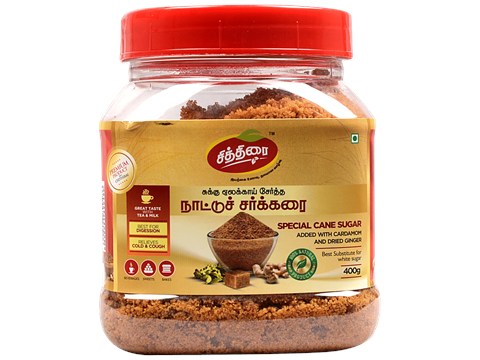 Chithirai Special Sugar - Added With Cardamom & White Ginger, Natural, Helps In Digestion, 400 g