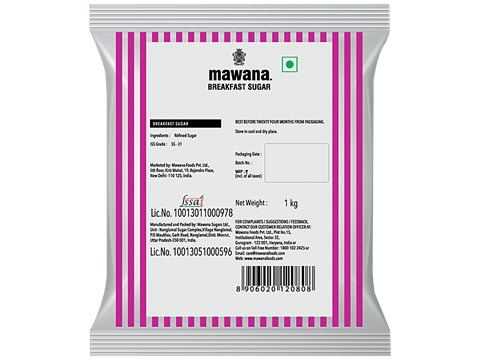 Mawana Breakfast Sugar - Finely Ground, While, Soft, 1 kg