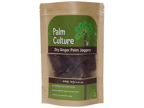Palm Culture Dry Ginger Palm Jaggery - Natural, Low Gl Sweetener, Helps In Digestion, 250 g