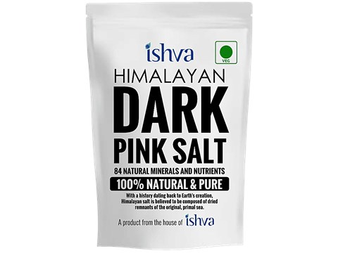 Ishva Himalayan Dark Pink Salt, 500 g