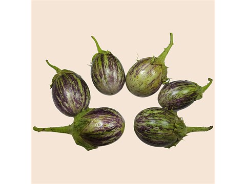 fresho! Round Makra Brinjal - Organically Grown, Green, 500 g