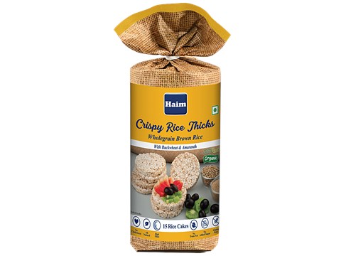 Haim Crispy Rice Thicks - Wholegrain Brown Rice Cake With Buckwheat & Amaranth, 110 g
