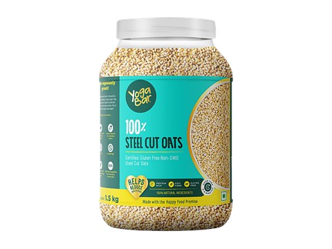 Yoga Bar Steel Cut Oats - High In Protein, Breakfast Cereal, Non GMO, Gluten Free, 1.5 kg