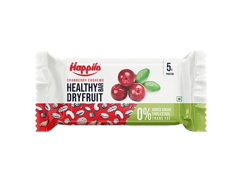 Happilo Cranberry Cashews Healthy Dryfruit Bar, 35 g