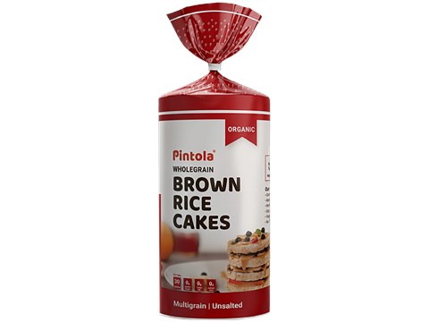 Pintola Organic Wholegrain Brown Rice Cakes - With Multigrain, 125 g