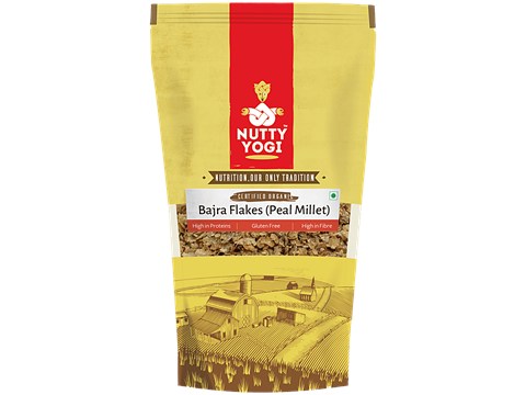 Nutty Yogi Bajra Flakes/Pearl Millet - High In Protein & Fibre, Controls Diabetes, Gluten Free, 400 g