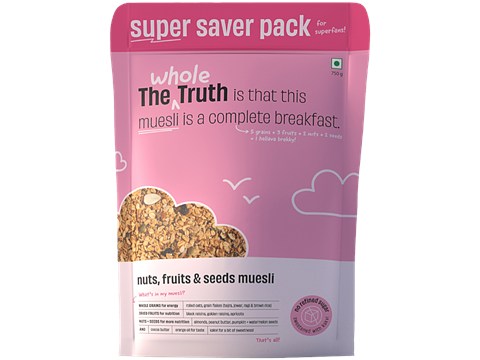 The Whole Truth Nuts, Fruits & Seeds Muesli - Super Saver Pack, 750 g