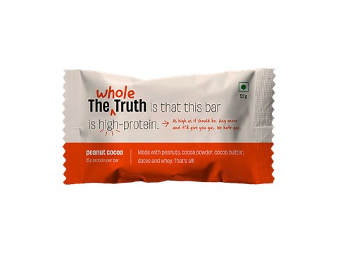 The Whole Truth Protein Bars - Peanut Cocoa, No Added Sugar, All Natural, 52 g