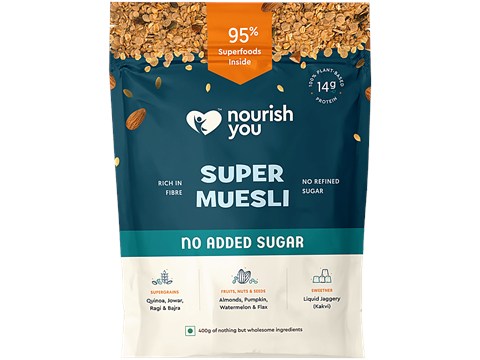 Nourish you Super Muesli - No Added Sugar, 400 g
