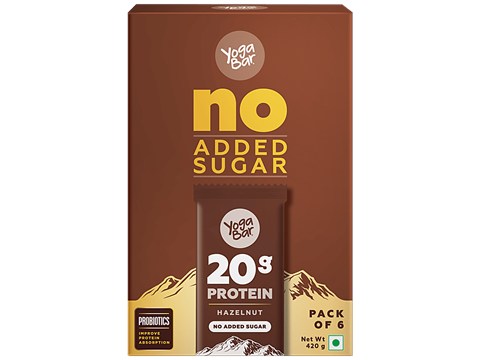 Yoga Bar 20g Protein Bars - Hazelnut, No Added Sugar, Loaded With Fibre, 70 g