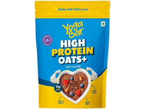 Yoga Bar High Protein Oats - 20 g Protein, Choco Almond Oatmeal, Breakfast Cereal, 350 g