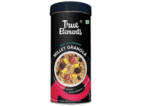 True Elements Millet Granola - High In Protein & Fibre, 450 g