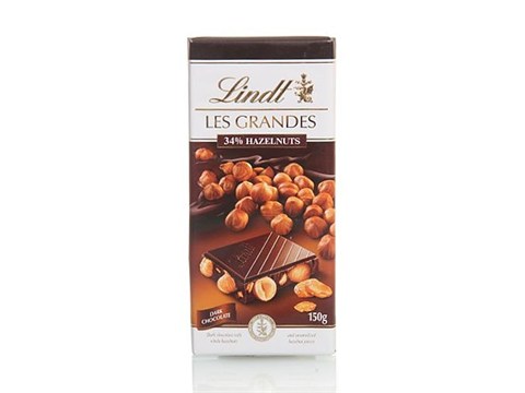 Lindt Les Grandes Dark Chocolate - 34% Hazelnuts, 150 g
