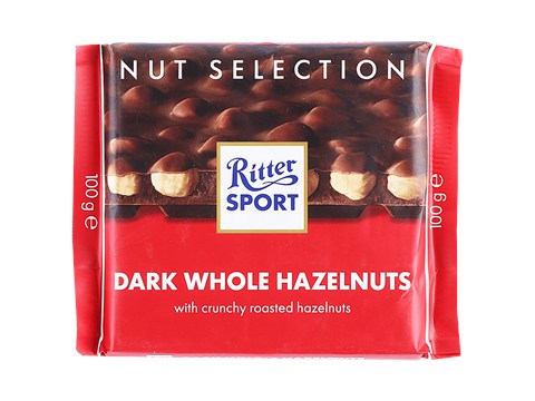Ritter Sport Dark Chocolate - Whole Hazelnuts, 100 g
