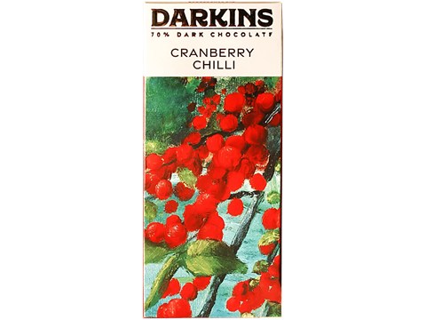 Darkins 70% Artisanal Dark Chocolate With Cranberry & Bhut Jholokia Chilli, 50 g