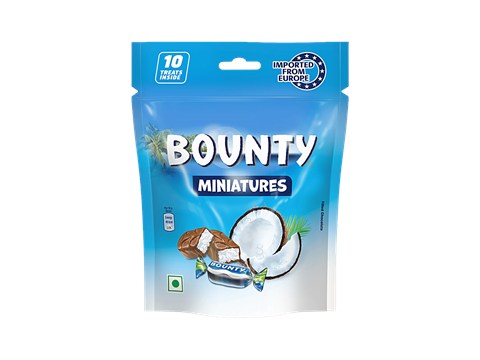 Bounty Miniatures Coconut Filled Chocolate Pack, 100 g
