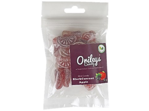 Orileys Candy Slice - Black Currant Apple Flavour, Natural Colours, 75 g