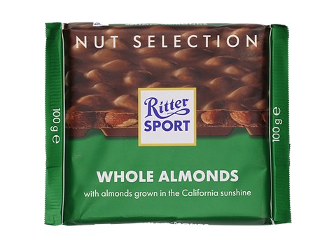 Ritter Sport Nut Selection - Whole Almonds Bar, Rich Flavour, Superior Taste, 100 g