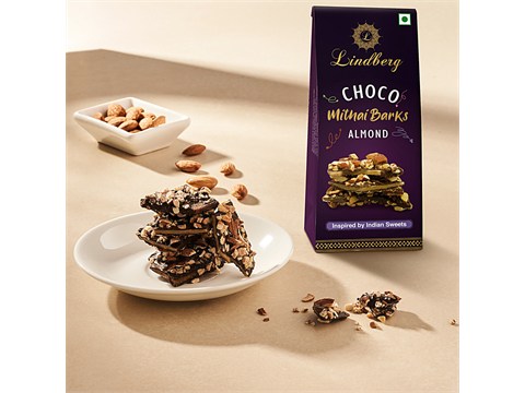 Lindberg Choco Mithai Barks - Almond, 75 g