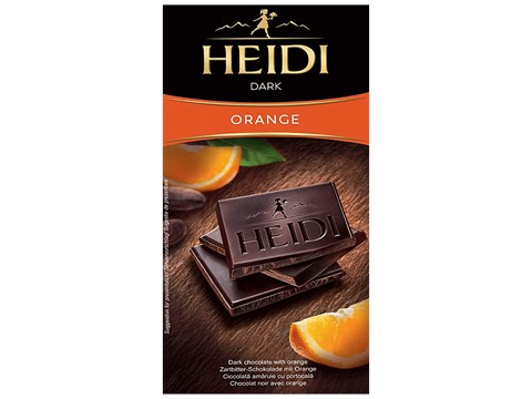 Heidi Dark Chocolate - Orange, 80 g