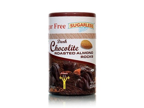 Sugarless Bliss Sugar Free Dark Chocolate - Roasted Almond Rocks, 100 g
