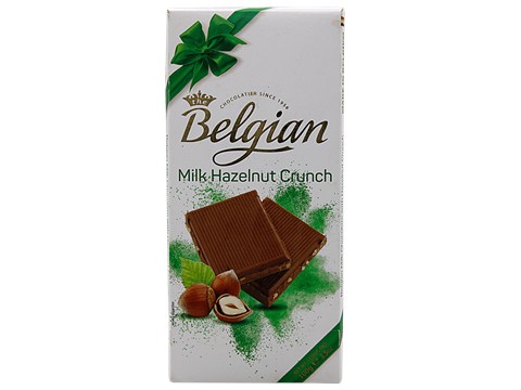 The Belgian Bar Milk Chocolate - with Hazelnut Crunch, 100 g