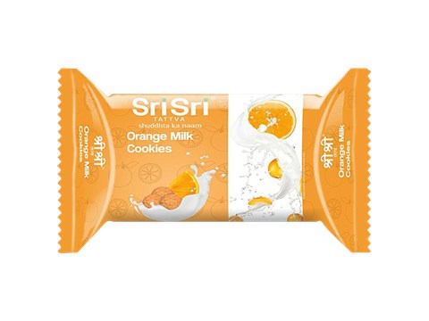 Sri Sri Tattva Orange Milk Cookies - Teatime Snack, Baked, 50 g