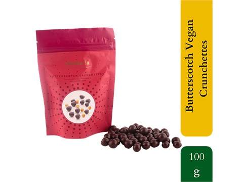 Choko La Butterscotch Vegan Crunchettes - Premium, Rich, Silky Dark Chocolate, 100 g