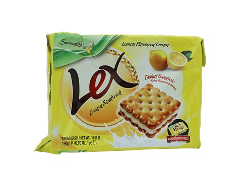 Samudra Lex Cream Sandwich Biscuits - Lemon Flavour, 190 g