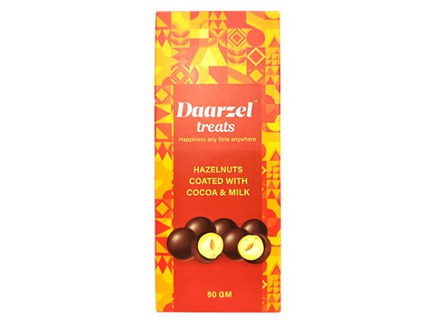 Daarzel Treat Chocolate Nuts - Hazelnuts Coated With Cacao & Milk, 50 g