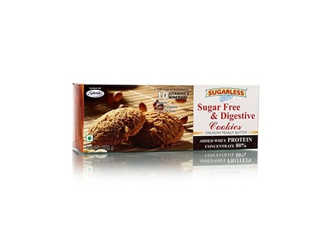 Sugarless Bliss Sugar Free & Digestive Cookies - Crunchy Peanut Butter, 200 g