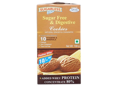Sugarless Bliss Cookies -Sugar Free & Digestive (Natural Ginger & Cinnamon), 100 g