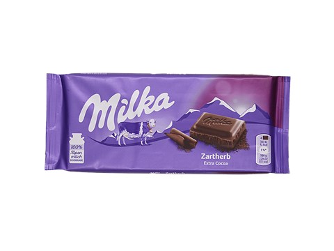 Milka Dark Chocolate - Zartherb, Extra Cacoa, Rich Flavour, Superior Taste, 100 g
