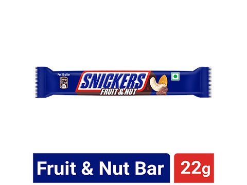 Snickers Chocolate Bar - Fruit & Nut Flavour, 22 g