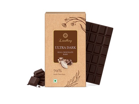 Lindberg Ultra Dark Real Chocolate Bar - 70% Cocoa, 80 g