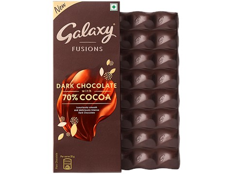Galaxy Fusions Dark Chocolate Bar With 70% Cocoa, 110 g