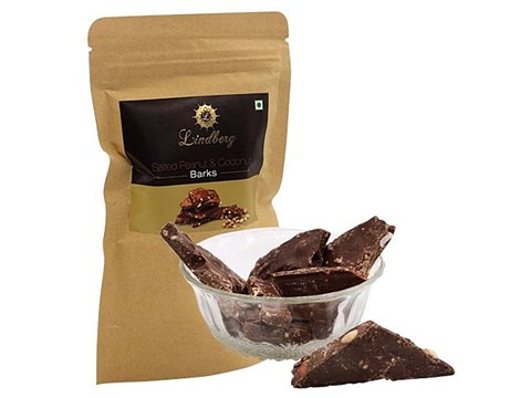 Lindberg Salted Peanut Coconut Barks - Snacking Chocolate, 75 g
