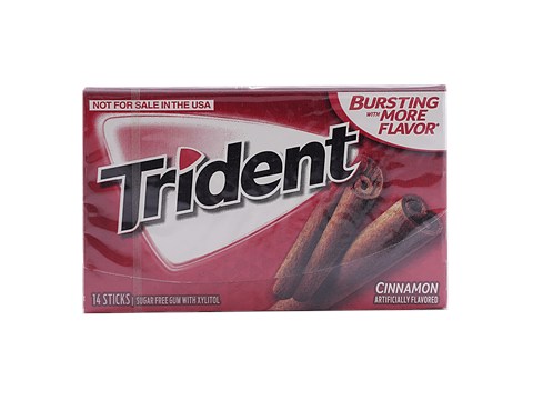 Trident Imported Chewing Gum - Cinnamon Flavoured, Sugar Free, 34 g