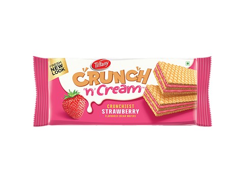 Tiffany Crunch 'n' Cream Strawberry Flavoured Cream Wafers, 135 g