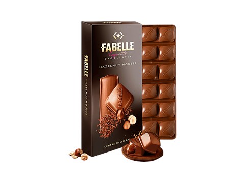 Fabelle Exquisite Chocolates - Hazelnut Mousse Centre Filled Bar, 127 g