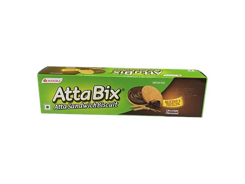 AttaBix Atta Sandwich Biscuit - Chocolate Flavoured, 120 g