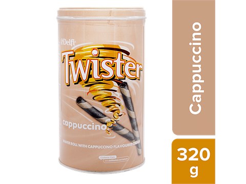 Twister Flavoured Cream Wafer Roll - Cappuccino, 320 g