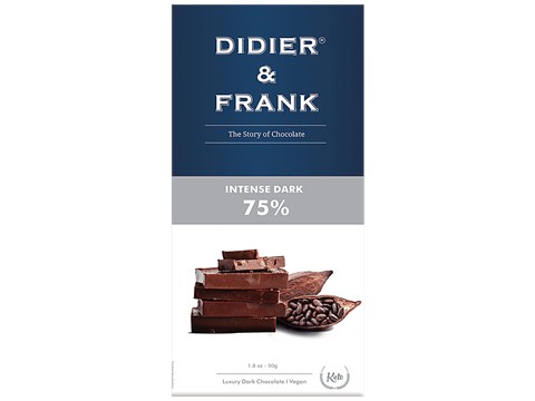 Didier & Frank  Intense 75% Dark Chocolate - Rich In Taste & Flavour, 50 g