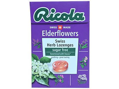 Ricola Swiss Herb Lozenges - Elderflowers, Sugar-free, Soothing, Great Taste, 45 g
