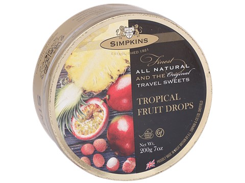 Simpkins  Travel Sweets - Tropical Fruit, Contains Added Flavour, 200 g