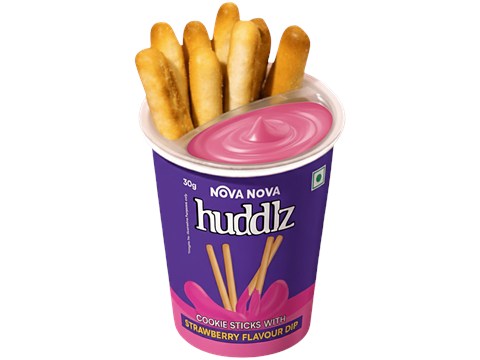 Nova Nova  Cookie Sticks With Strawberry Flavour Dip, 30 g